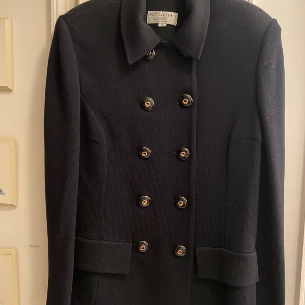 St. John Collection Double-breasted Black Blazer